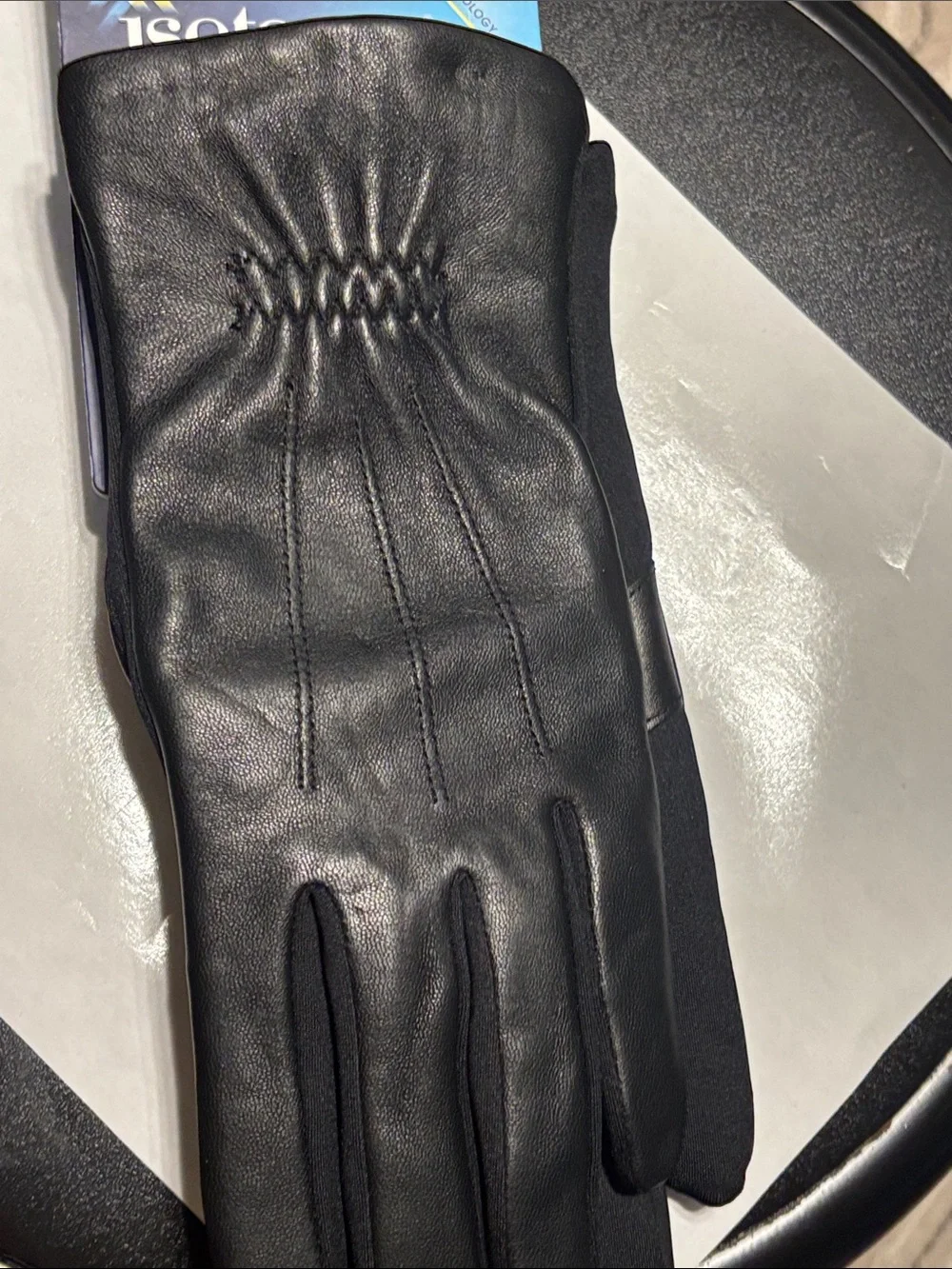 Isotoner Women's Touchscreen Gloves in Black - Picture 6 of 10